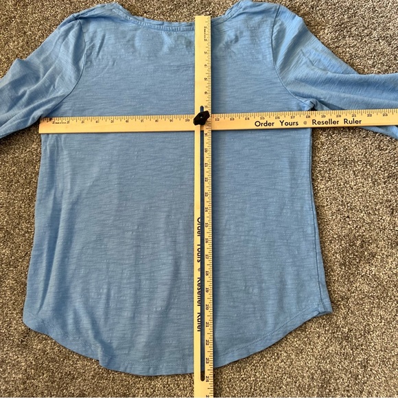 Chicos blouse womens medium 1 bule 3/4 sleeve scoop neck the ultimate tee casual - Picture 7 of 9
